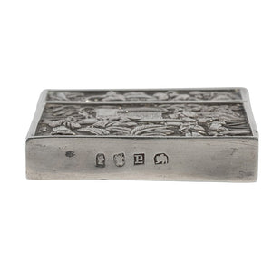 An early 19th century Chinese Export silver visiting card case with erroneous London Hallmarks.