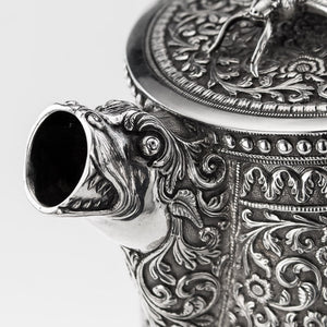 Antique Indian Silver Water Jug, Crocodile Handle, Kutch (cutch) India – Circa 1880